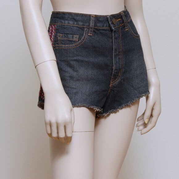 BDG Urban Outfitters High Rise Aztec Cheeky Jean Shorts - Picture 4 of 9